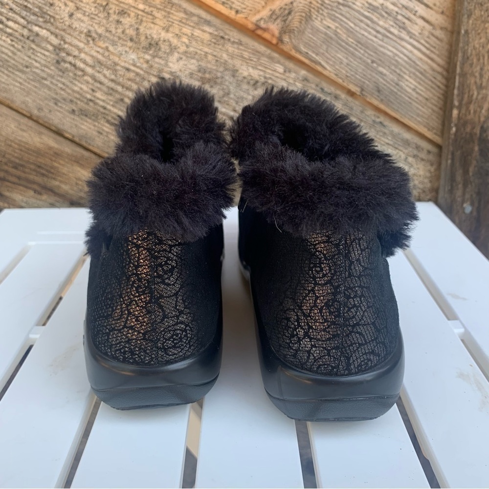 ALEGRIA Meri 553 Black Roses Faux Fur Lined Boots Size EU 36/US 6/6.5 - Picture 4 of 9